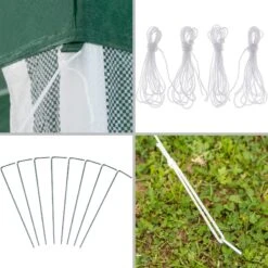 Tectake Garten Pavillon 3x3m - Grün - 401617 -Tectake 6f9a3d8e 450e 4392 a023 52508a840c2b