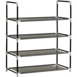 Tectake Schuhregal Mit 4 Böden 60x70,5x29,5cm - Schwarz - 402104