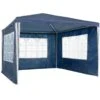 Tectake Garten Pavillon 3x3m Mit 3 Seitenteilen - Blau - 400933