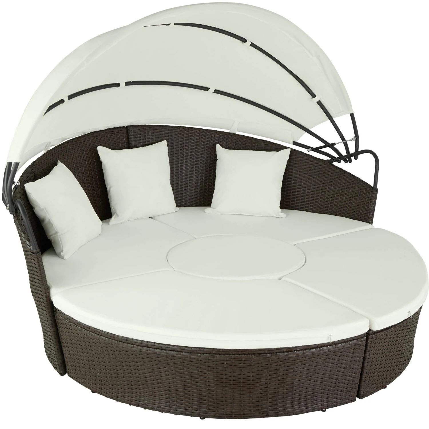 Tectake Sonneninsel Rattan Mit Aluminiumgestell Und Sonnendach - Schwarz - 403423 5 Tectake Sonneninsel Rattan Mit Aluminiumgestell Und Sonnendach - Schwarz - 403423 – Bild 5