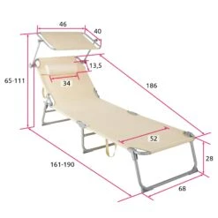Tectake 2 Gartenliegen 4-stufig Mit Kopfpolster - Beige - 403418 -Tectake 74f5ae9f 5157 4f9f 9b20 b4410a36f70d