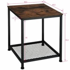 Tectake Beistelltisch Derby 45,5x45,5x55,5cm - Industrial Dunkelbraun - 404206 -Tectake 7780fc5c 2ed2 4b2c 9beb 9ff6abb9fc8d