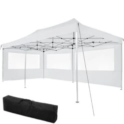 Tectake Faltbarer Garten Pavillon 3x6m Mit 2 Seitenteilen - Weiß - 403158