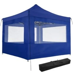 Tectake Garten Pavillon 3x3m Mit 3 Seitenteilen - Blau - 400933 -Tectake 7da3b2c6 a279 4c2a 9b36 6bf0c7095877 2