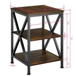 Tectake Beistelltisch Nottingham 40,5x40,5x60,5cm - Industrial Dunkelbraun - 404263 -Tectake 7ec08906 effa 46b0 8a57 a41617a82a35