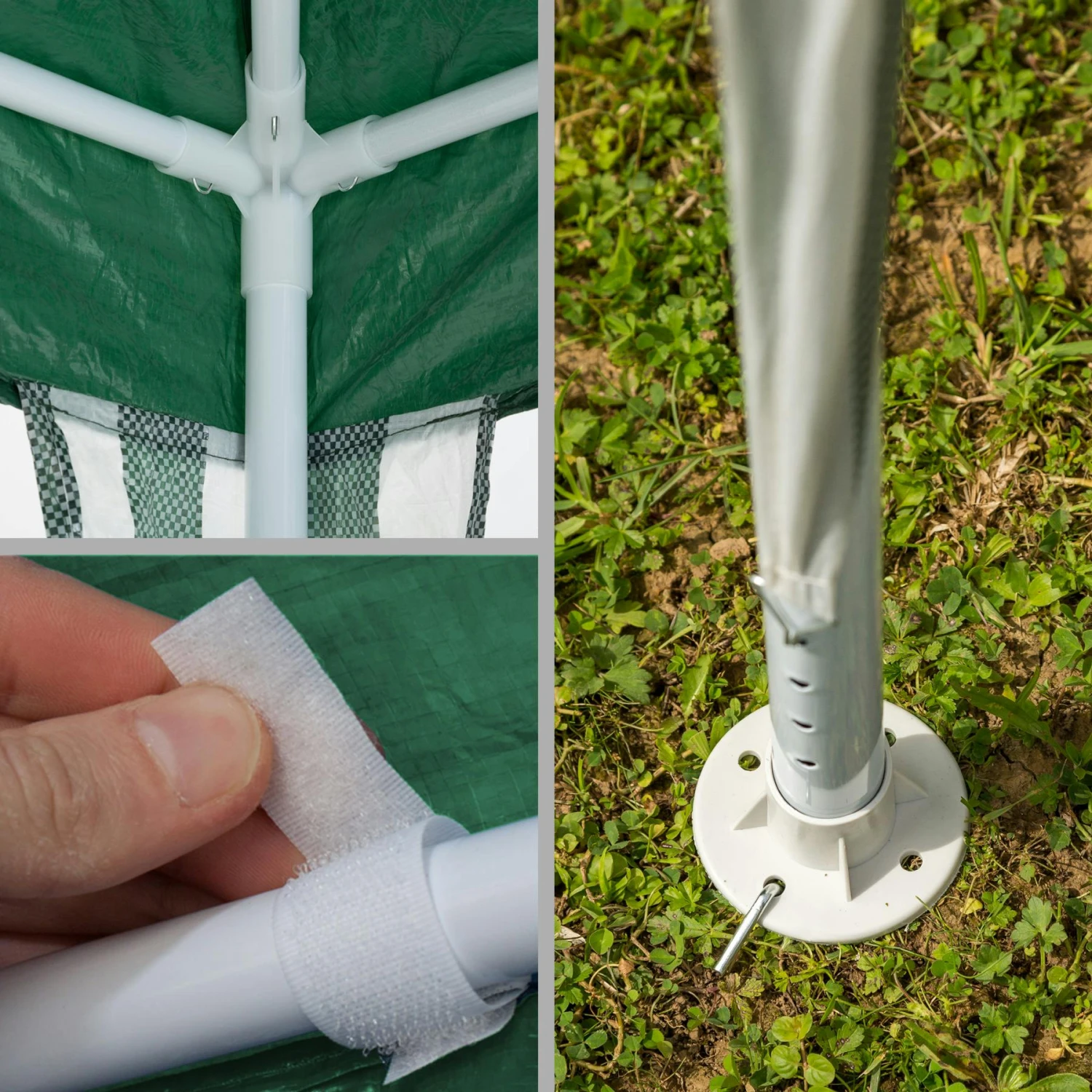 Tectake Garten Pavillon 3x3m Mit 3 Seitenteilen - Grün - 401512 6 Tectake Garten Pavillon 3x3m Mit 3 Seitenteilen - Grün - 401512 – Bild 6