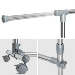 Tectake Kleiderständer 165x48x200cm - Grau - 401887 -Tectake 81dd1c84 547e 43af 9620 a8bd55872e8a