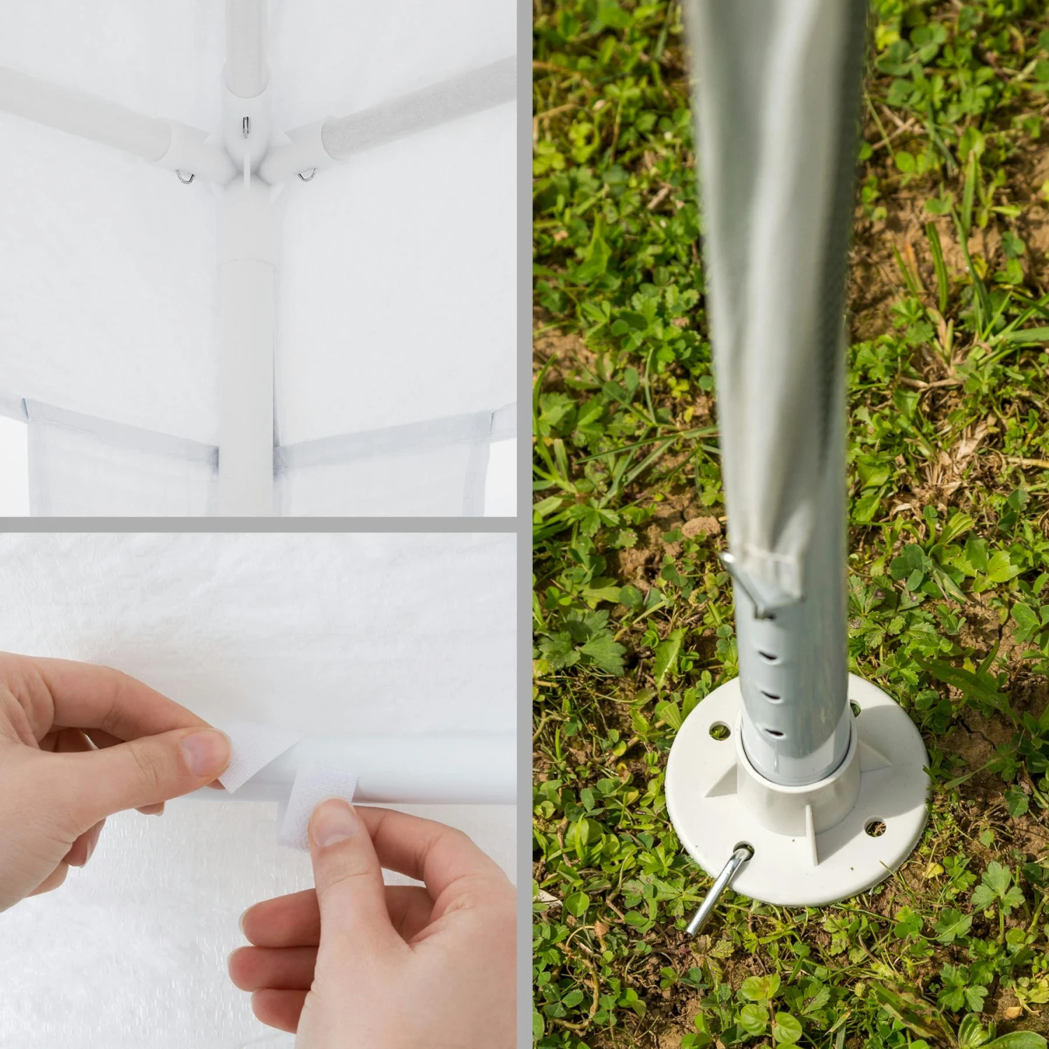 Tectake Garten Pavillon 3x3m Mit 3 Seitenteilen - Weiß - 400932 6 Tectake Garten Pavillon 3x3m Mit 3 Seitenteilen - Weiß - 400932 – Bild 6