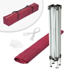 Tectake Faltbarer Garten Pavillon 3x3m - Rot - 401622 -Tectake 9044f9d9 19f2 4f4a 8d58 c3e78ec18f4c