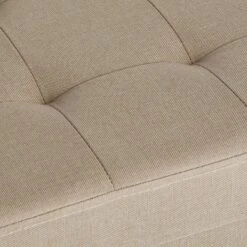 Tectake Sitzhocker Alea Gepolstert In Leinenoptik 300kg Mit Stauraum - Sand - 403975 -Tectake 94145a79 a966 456c b21c 579fe9b0b8d3