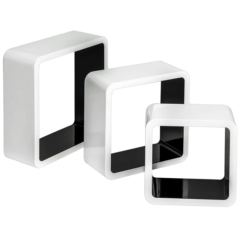 Tectake Würfel Wandregal Lena - Schwarz/weiß - 403182 6 Tectake Würfel Wandregal Lena - Schwarz/weiß - 403182 – Bild 6