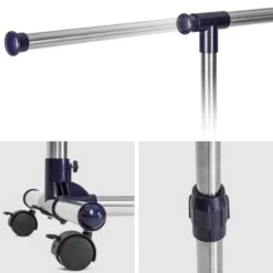 Tectake Kleiderständer Auf Rollen Ausziehbar 1 Stange 150x45x166cm - Grau - 401886 -Tectake 98adc758 8d74 416e 86f7 295c0de1ffa4