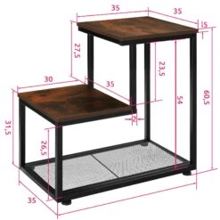 Tectake Beistelltisch Halifax 60,5x35,5x60,5cm - Industrial Dunkelbraun - 404271 -Tectake 996ce072 5fc0 4aa0 bf23 61445a683705