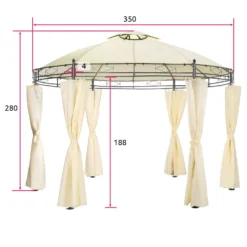 Tectake Gartenpavillon Siana Ø 350 Cm - Creme - 403266 -Tectake 99f76ce1 61e2 4258 9a42 3d27da9e5969
