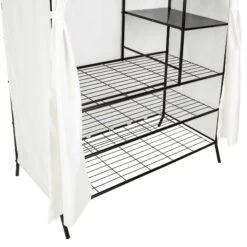 Tectake Metall-Garderobenschrank Mit Vorhang 112x207x57cm - Schwarz - 402491 -Tectake 9c28f468 227f 4fae 803b 1977500b9d24