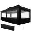 Tectake Faltbarer Garten Pavillon 3x6m Mit 4 Seitenteilen - Schwarz - 403164