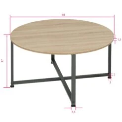 Tectake Couchtisch Aberdeen 88,5x47cm - Industrial Holz Hell, Eiche Sonoma - 404343 -Tectake a208aedc 7919 4197 9714 17ab605304f0