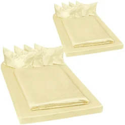 Tectake 4 Bettwäsche-Sets Satin 200x150cm 6-tlg. - Gelb - 401923 -Tectake a27542f1 804a 4354 9195 ee098aa922d2 5