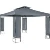 Tectake Gartenpavillon Leyla 390 X 290cm - Anthrazit - 403272