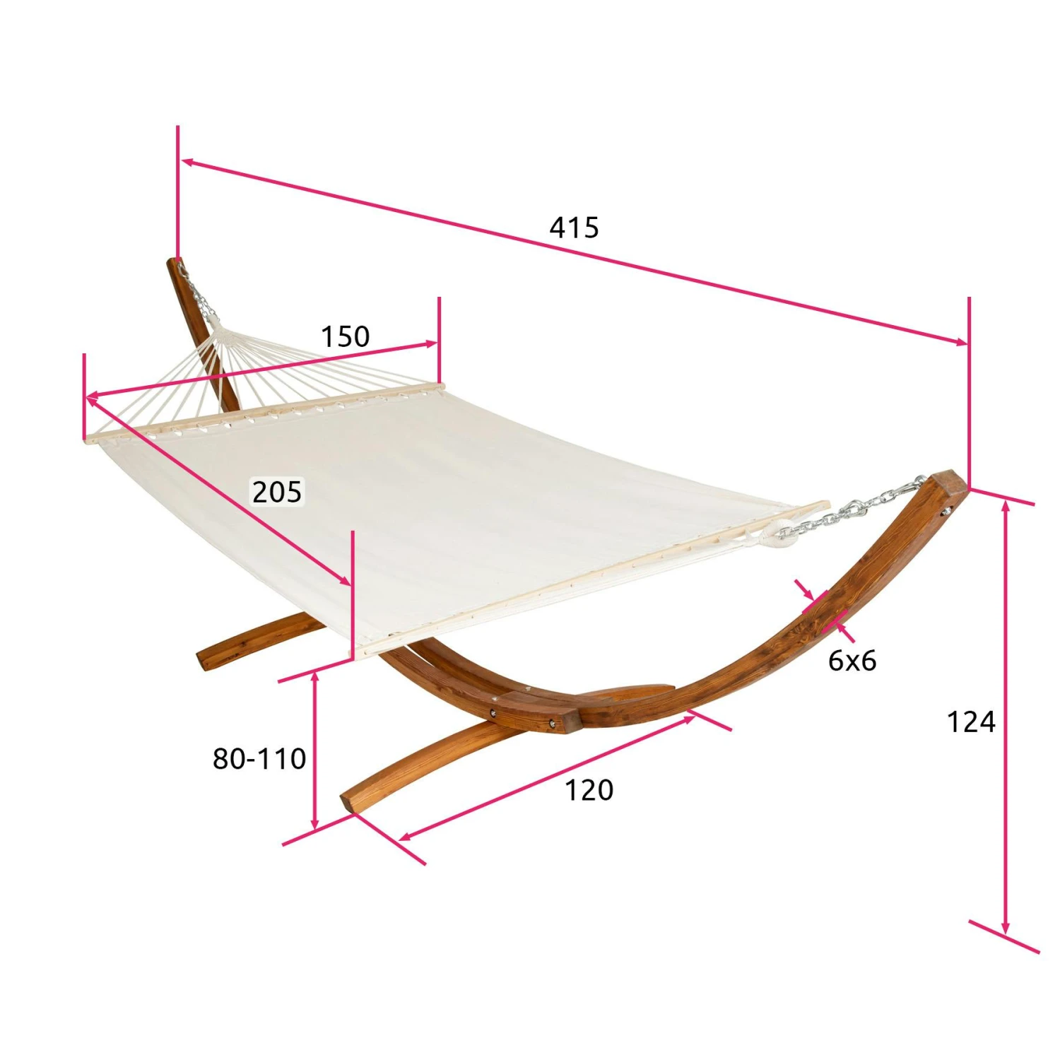 Tectake Hängematte XXL Mit Holzgestell Für 2 Personen - Weiß - 401995 6 Tectake Hängematte XXL Mit Holzgestell Für 2 Personen - Weiß - 401995 – Bild 6