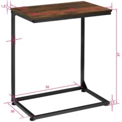 Tectake Beistelltisch Cardiff 55,5x35x67cm - Industrial Dunkelbraun - 404261 -Tectake ae5c6ea5 c1de 4693 9a3d 6c56e946928e
