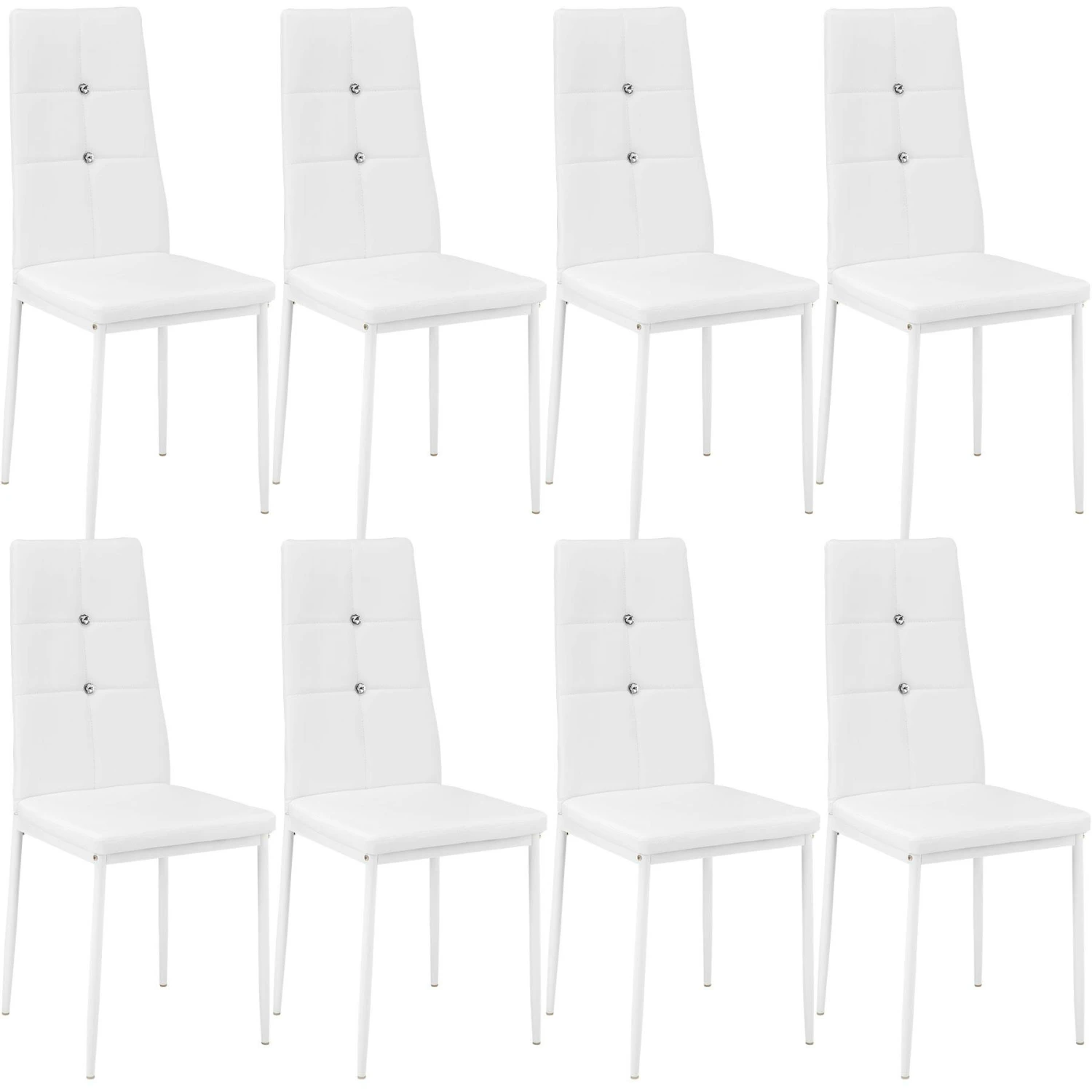 Tectake 4 Esszimmerstühle, Kunstleder Mit Glitzersteinen - Weiß - 402547 5 Tectake 4 Esszimmerstühle, Kunstleder Mit Glitzersteinen - Weiß - 402547 – Bild 5