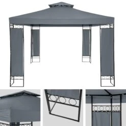 Tectake Gartenpavillon Leyla 390 X 290cm - Anthrazit - 403272 -Tectake af7c4d74 dfc1 4828 aa96 79042331c8e8