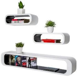 Tectake Quader Wandregal Liv - Schwarz/weiß - 403186 -Tectake b76a0181 aa95 4373 ad52 c74f73228666