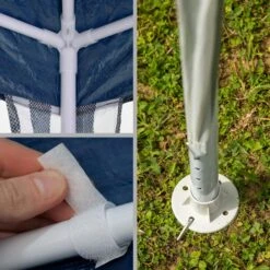 Tectake Garten Pavillon 3x3m Mit 3 Seitenteilen - Blau - 400933 -Tectake b7bc8060 356d 4d31 8d6d 39601d78b775