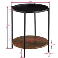 Tectake Beistelltisch Sunderland 45,5x54,5cm - Industrial Dunkelbraun - 404259 -Tectake c2485248 f837 434a b914 e74bab3118fa