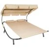 Tectake Gartenliege Für 2 Personen - Beige - 401223