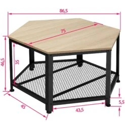 Tectake Couchtisch Norwich 86,5x75x46,5cm - Industrial Holz Hell, Eiche Sonoma - 404226 -Tectake c4510f39 08f5 4861 b753 a24ee284ed05
