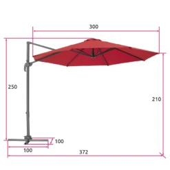 Tectake Sonnenschirm Ampelschirm Ø 300cm Mit Fußpedal Und Schutzhülle - Weinrot - 403135 -Tectake cb655f31 cbb3 4b5c 93ec 6b40f66d6116