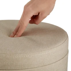 Tectake Sitzhocker Yumi Gepolstert In Leinenoptik 150kg Mit Stauraum - Sand - 403969 -Tectake ceaed1a2 c0ae 494e 89b7 4bf5f984c2a9