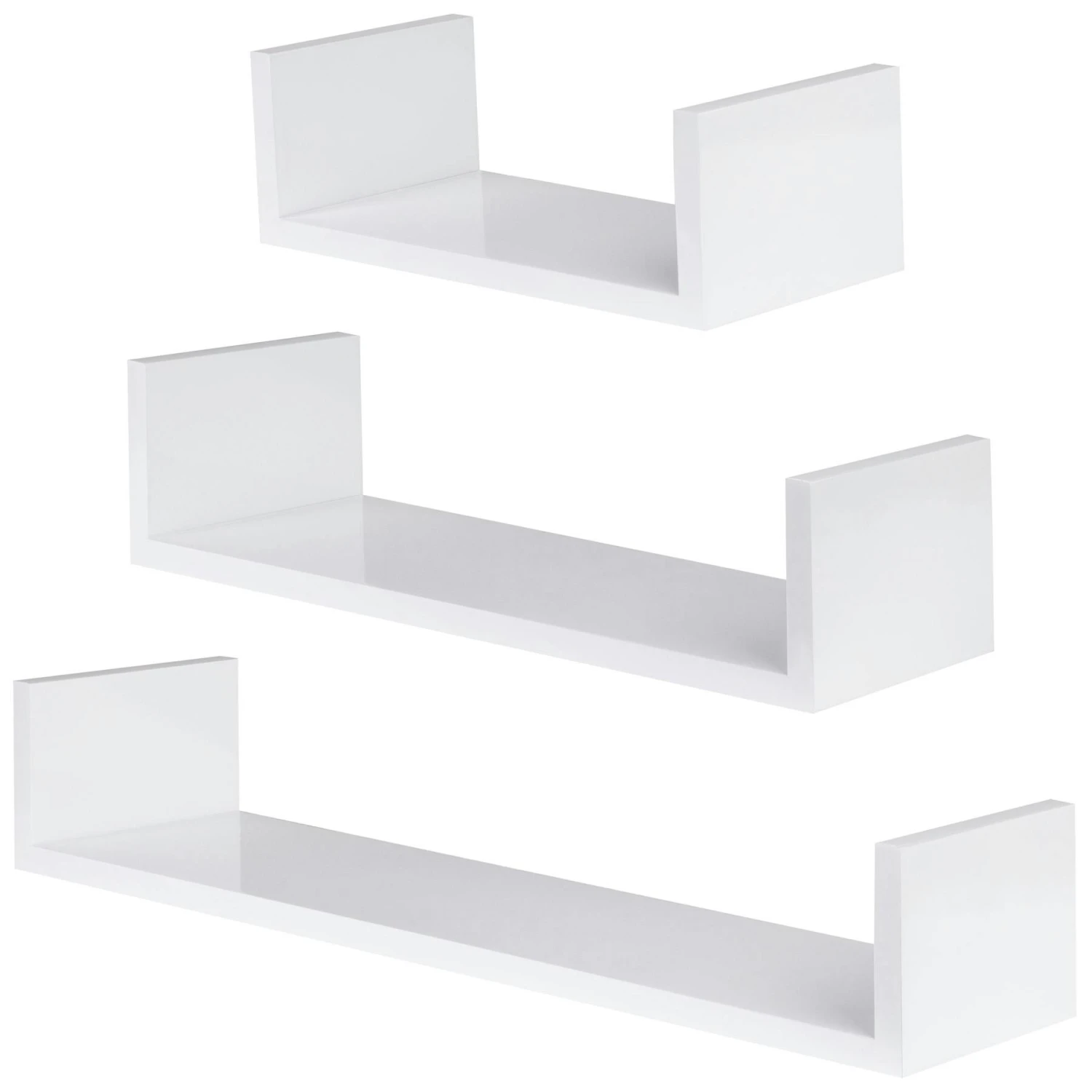 Tectake Wandregal U-Form Luisa - Schwarz - 403178 2 Tectake Wandregal U-Form Luisa - Schwarz - 403178 – Bild 2