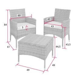 Tectake Rattan Gartenset Luzern 2+1 Inkl. Bezüge In 2 Farben - Hellgrau - 403702 -Tectake d49fbeb3 5a61 4a4c aea9 7651113d6e2e