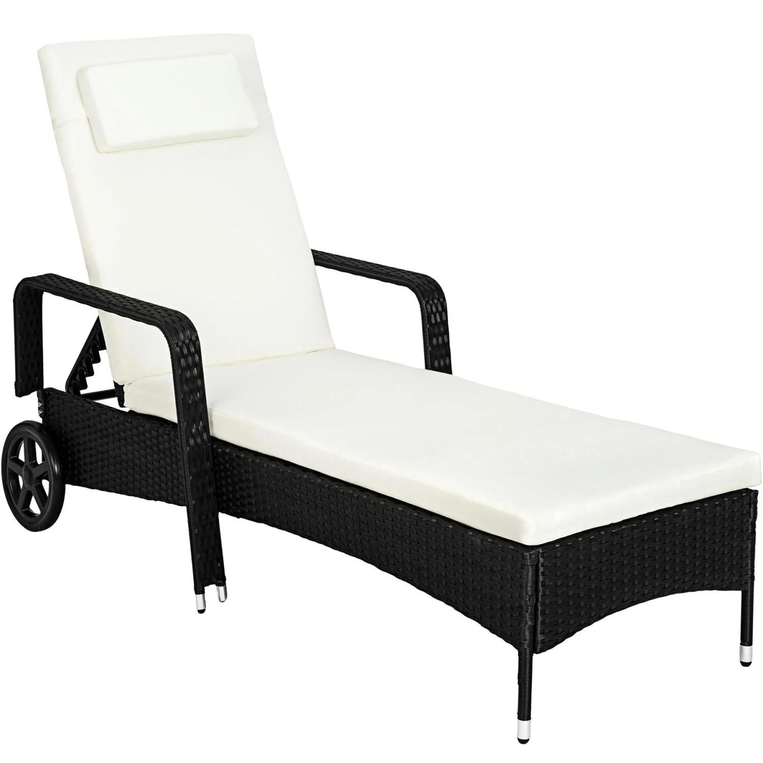 Tectake Sonnenliege Rattan Mit Rollen Und Aluminiumgestell - Grau - 403504 3 Tectake Sonnenliege Rattan Mit Rollen Und Aluminiumgestell - Grau - 403504 – Bild 3