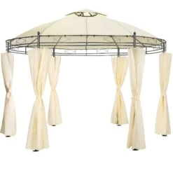 Tectake Gartenpavillon Siana Ø 350 Cm - Creme - 403266