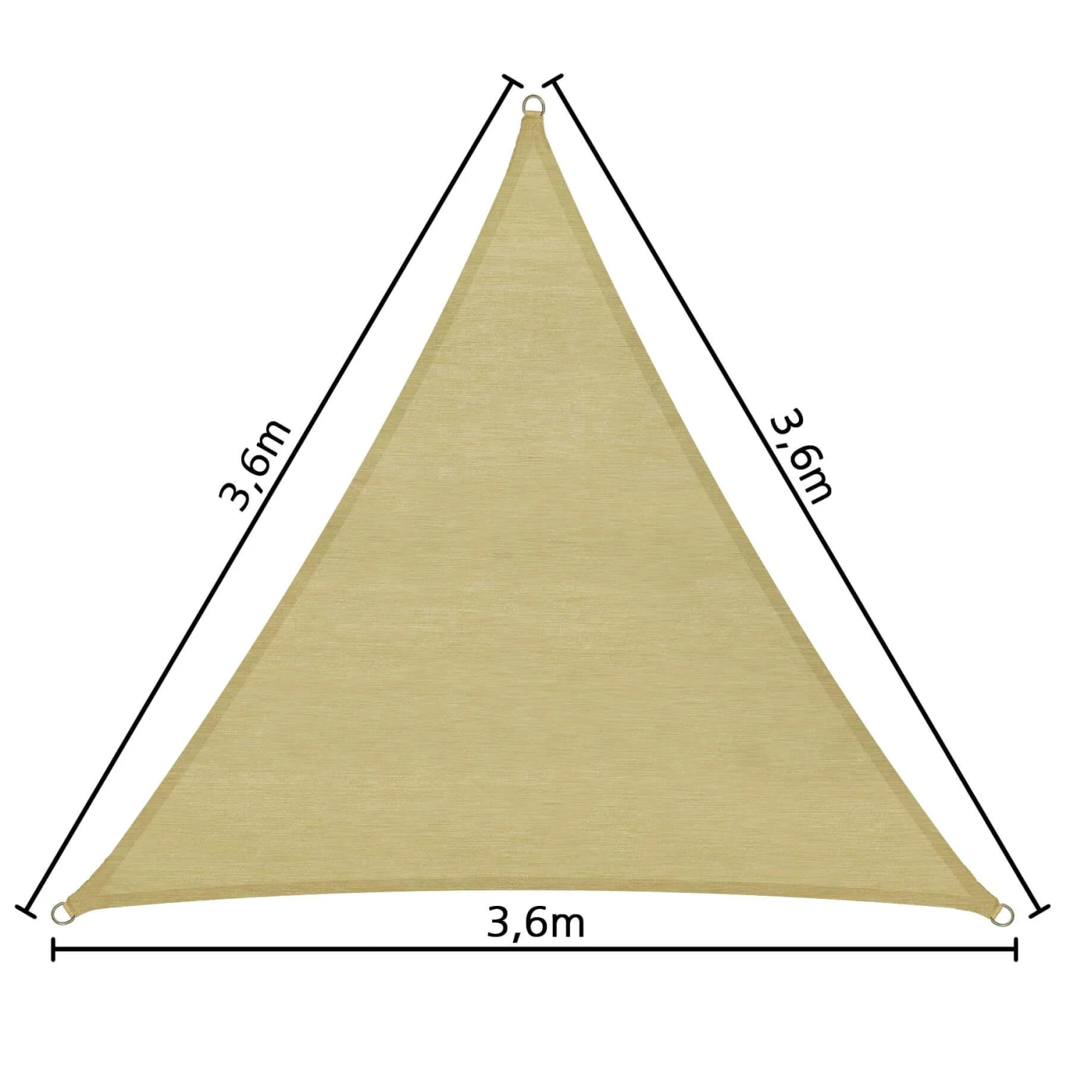 Tectake Polyethylen Sonnensegel Dreieckig Beige - 360 X 360 X 360 Cm - 401808 6 Tectake Polyethylen Sonnensegel Dreieckig Beige - 360 X 360 X 360 Cm - 401808 – Bild 6