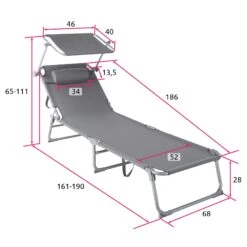 Tectake 2 Gartenliegen 4-stufig Mit Kopfpolster - Grau - 403414 -Tectake df3919b4 458e 4df1 80ab 3978a2f369f4