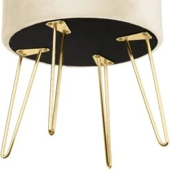 Tectake Sitzhocker Ava Gepolstert In Samtoptik 300kg Mit Stauraum - Creme - 403955 -Tectake e10de080 6958 4282 8d3d 031897c60919