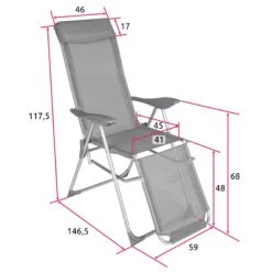 Tectake 2 Aluminium Gartenstühle Klappbar Mit Kopfteil Und Fußteil - Grau - 402763 -Tectake eaafb196 544d 4ef3 ae3f 32d383683ee0