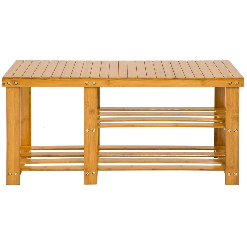 Tectake Bambus Schuhbank Mit 2 Ebenen Und Sitzbank Mit Getrenntem Abteil 87x28x45,5cm - Braun - 401649 7 Tectake Bambus Schuhbank Mit 2 Ebenen Und Sitzbank Mit Getrenntem Abteil 87x28x45,5cm - Braun - 401649 – Bild 7