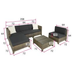 Tectake Rattan Lounge Mit Aluminiumgestell Inkl. Bezüge In 2 Farben - Natur - 403743 -Tectake f03a6dd3 fd3e 4892 8239 9eaf8a21d6d3
