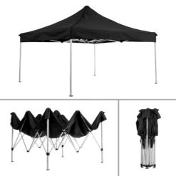 Tectake Faltbarer Garten Pavillon 3x3m Mit 2 Seitenteilen - Schwarz - 403149 -Tectake f2f93e87 4436 4a8f 81d9 a9615332d551