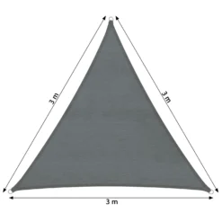 Tectake Polyethylen Sonnensegel Dreieckig Grau - 300 X 300 X 300 Cm - 403889 -Tectake f49d245d 8e32 49ab 945e 2c9ea218394b