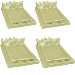 Tectake 4 Bettwäsche-Sets Satin 200x150cm 6-tlg. - Gelb - 401923 -Tectake f64b0088 8884 4bde a58e 3dcb53dd9f4a 3