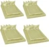 Tectake 4 Bettwäsche-Sets Satin 200x150cm 6-tlg. - Grün - 401915