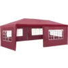Tectake Garten Pavillon 6x3m Mit 5 Seitenteilen - Rot - 402305