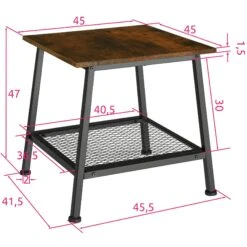 Tectake Beistelltisch Bedford 45,5x45x47cm - Industrial Dunkelbraun - 404267 -Tectake f78f05ab 1387 4d38 b2bf 126596f15902